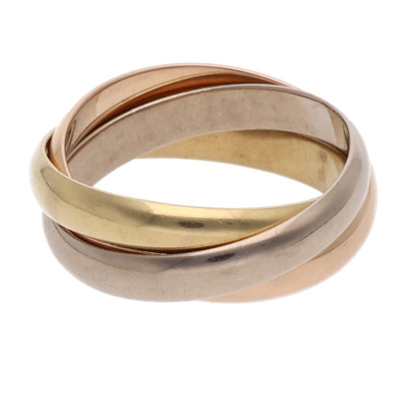 Cartier #53 US6-6.25 Trinity Classic K18YG PG WG Ring 5878