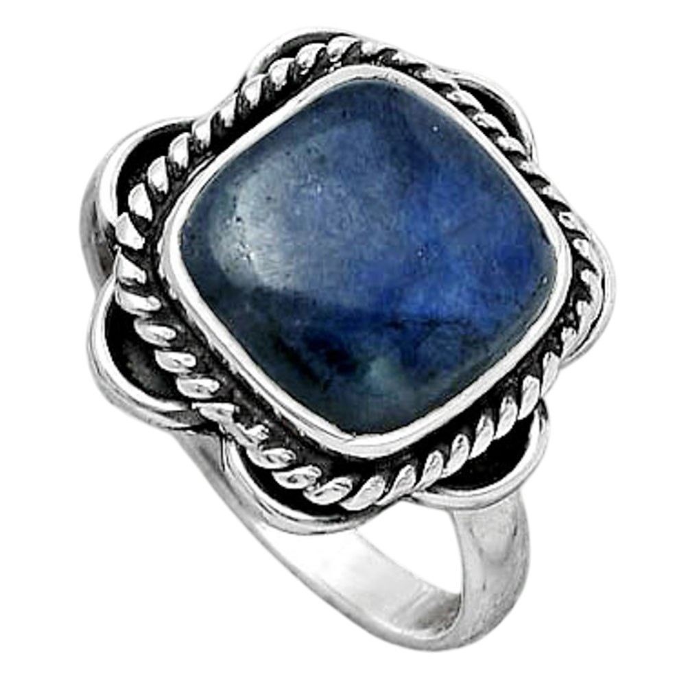 Blue Fire Labradorite – Madagascar 925 Sterling Silver Ring s.7.5 Jewelry R-1101