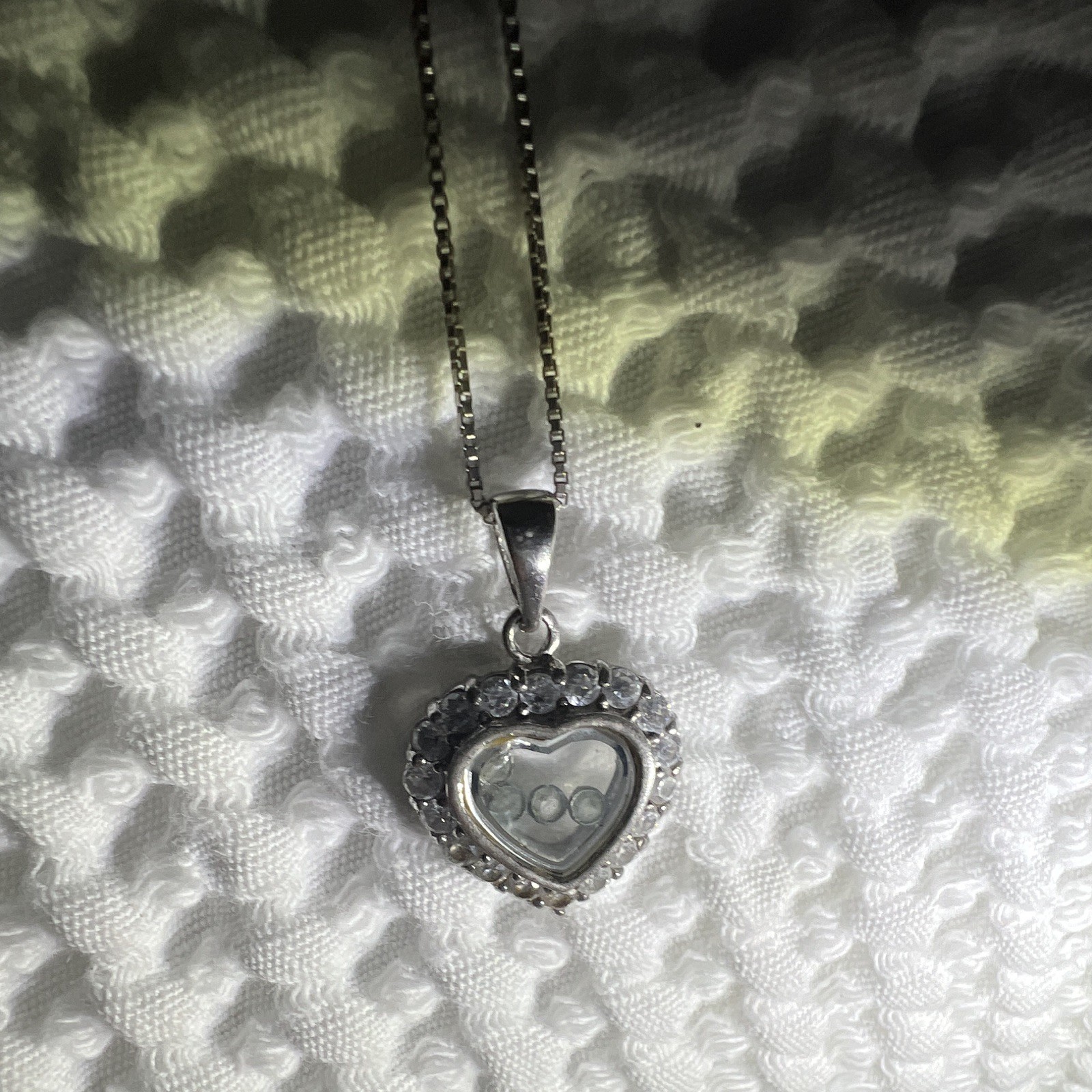 Sterling Silver 925 Heart Locket Pendant Necklace Box Chain Lobster Clasp Signed