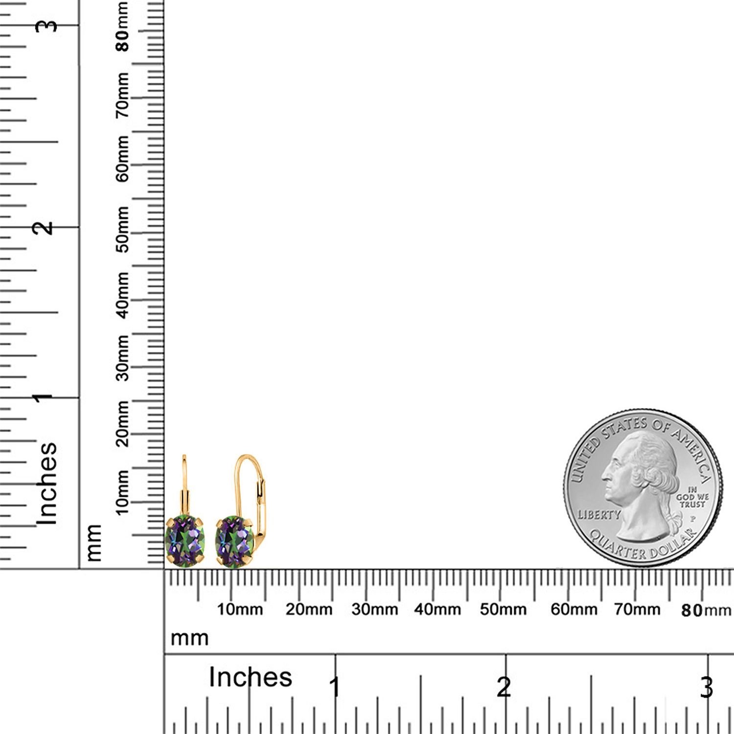 18K Yellow Gold Plated Silver Green Mystic Topaz Earrings for WomenWomen | 3.20