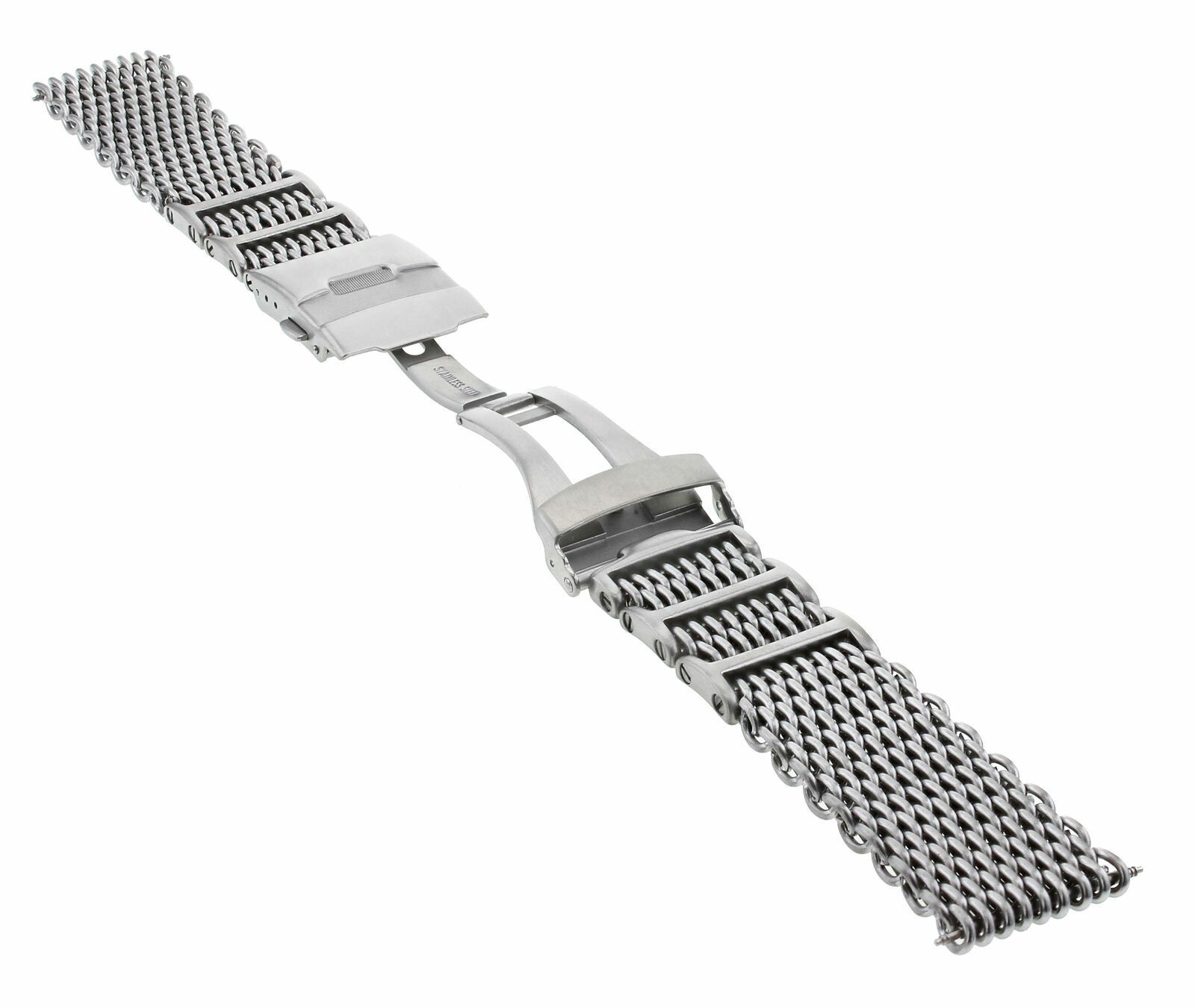 24MM SHARK MESH STAINLESS STEEL WATCH BAND STRAP BAND FOR BREITLING THICK HEAVY