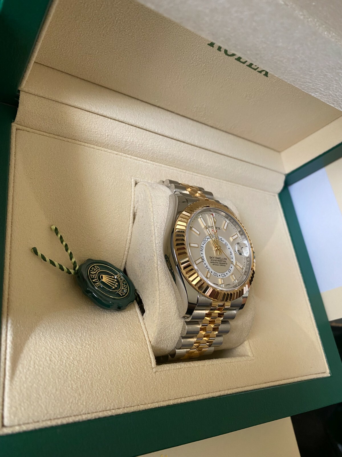 ROLEX WHITE DIAL NEW 2023 SKY DWELLER 336933 18K Gold/Steel Jubilee 42MM