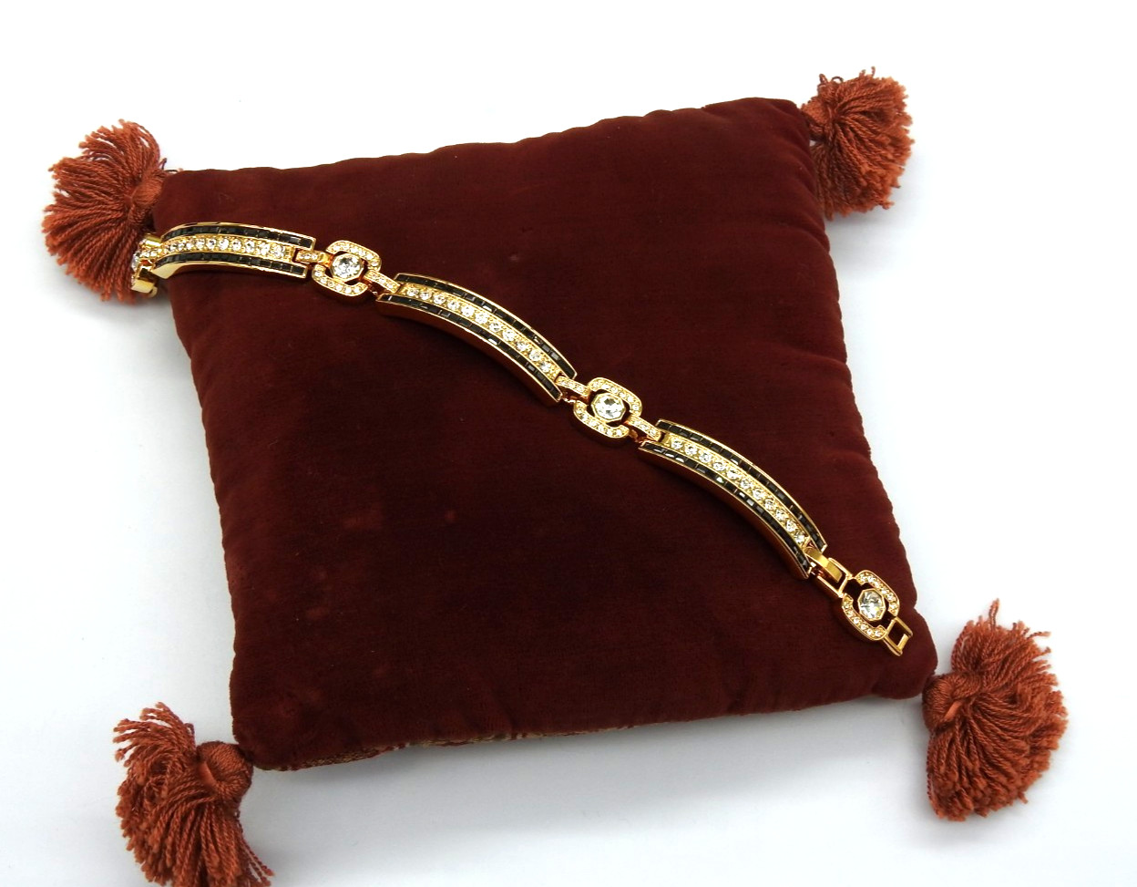 Camrose and Kross Jacqueline Kennedy Swarovski Crystal Link Bracelet New in Box