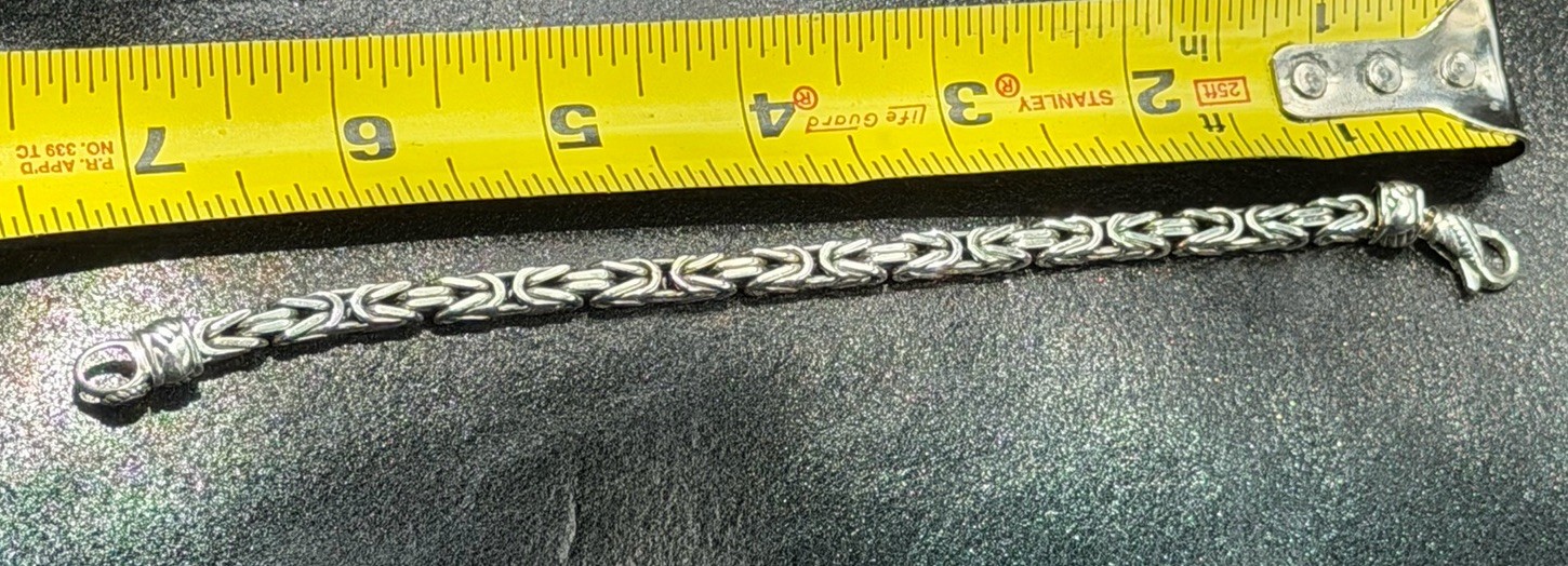 JAI John Hardy Sterling Silver Byzantine Box Chain Bracelet 7-1/2” 26.3g