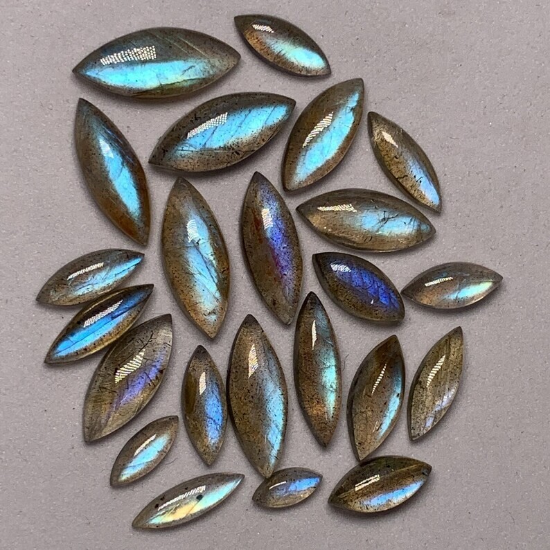 AAAAA Excellent Labradorite Lot Marquise Shape Cabochon Blue Fire 4×10-8×18 MM