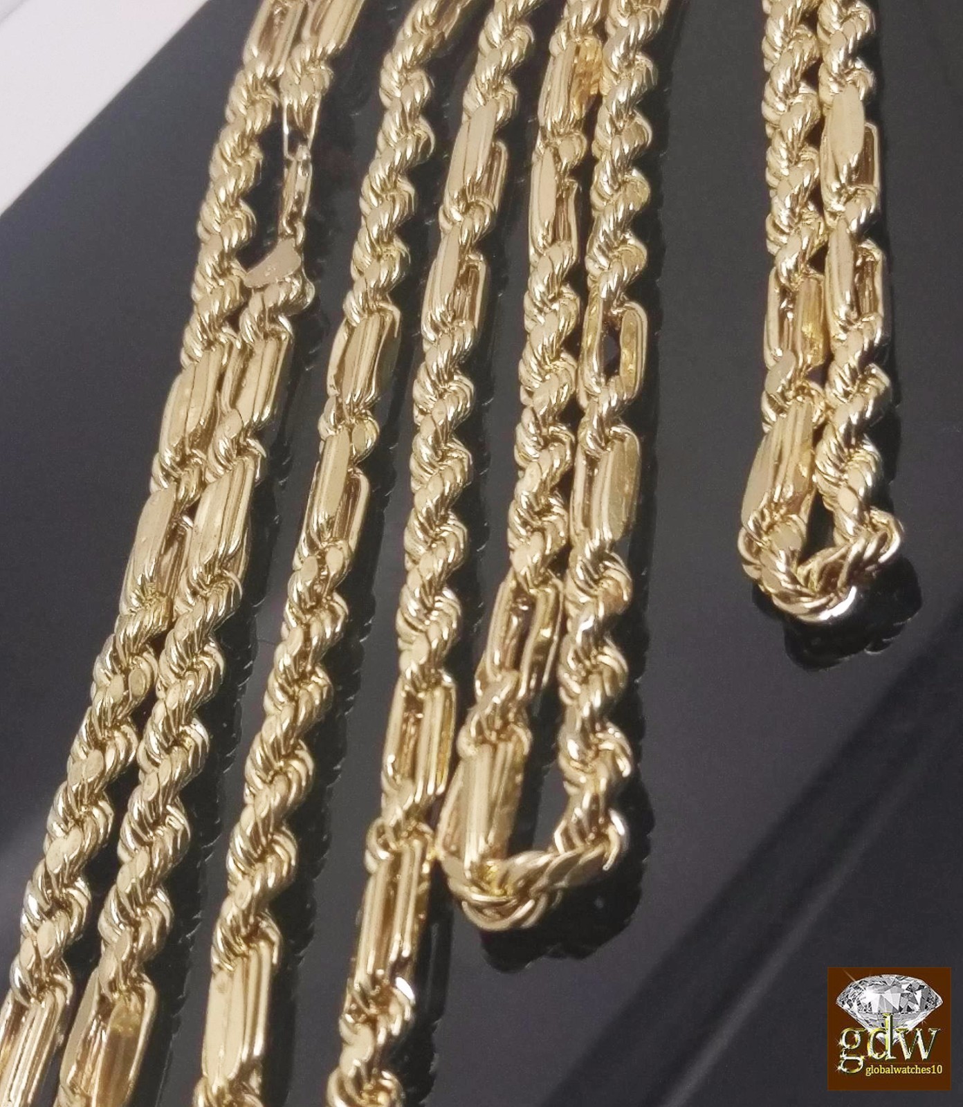 Real 10k Yellow Gold Milano Rope Chain Necklace 6mm 22″ 24″ 26″ 28″ 30″
