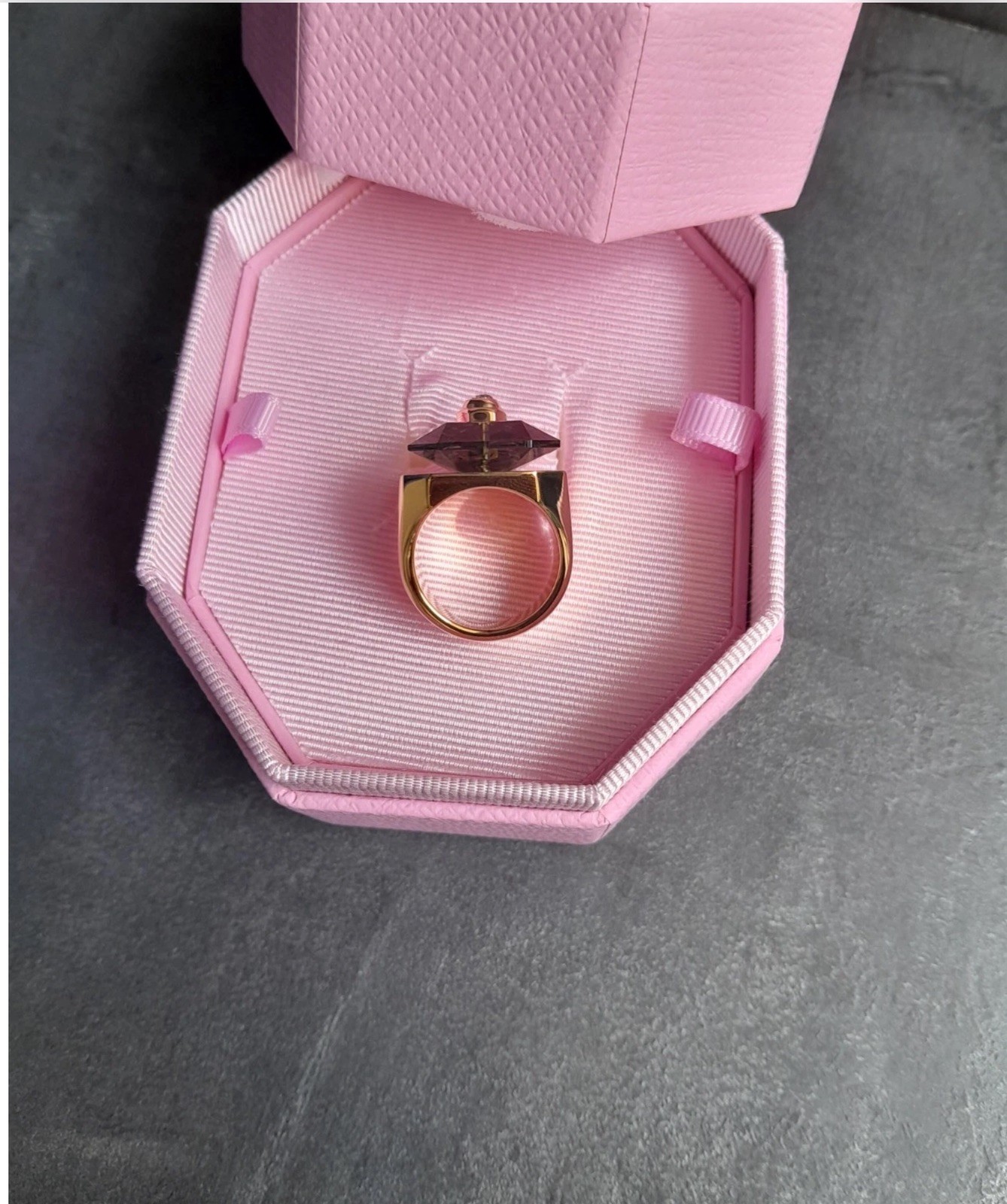 Swarovski Numina Grey Gold tone plated Cocktail Ring Size 58 Brand new❤️🎁