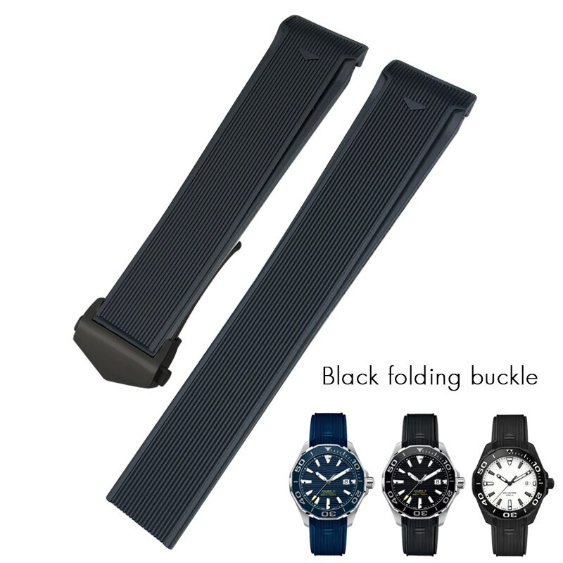 20mm 21mm 22mm Rubber Silicone Band Strap For Tag Heuer CARRERA AQUARACER Watch