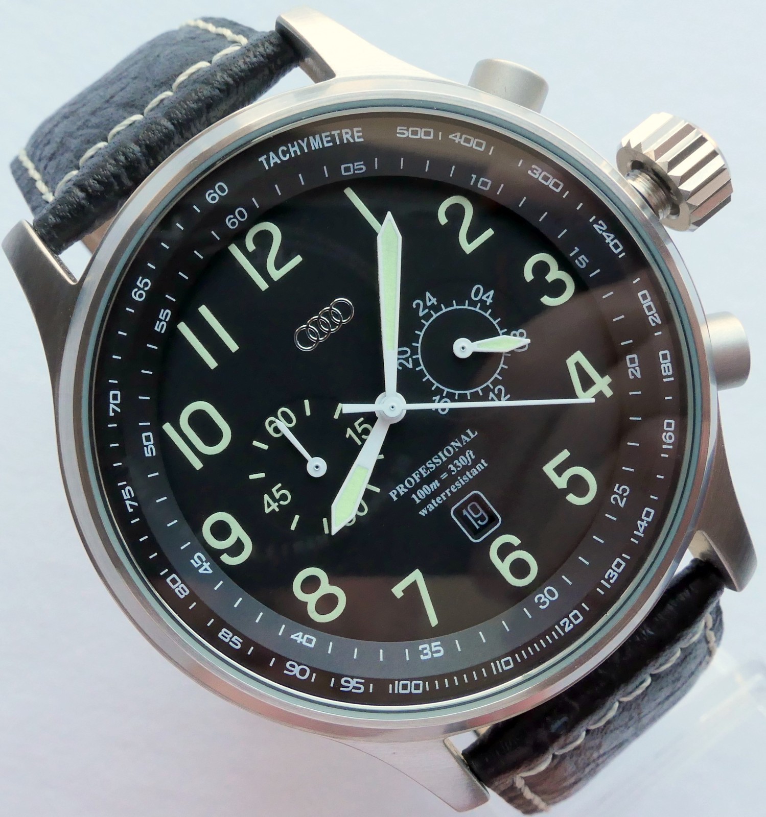 Audi RS S Motorsport Racing Pilot Car Accessory Driver Sport Chronograph Watch