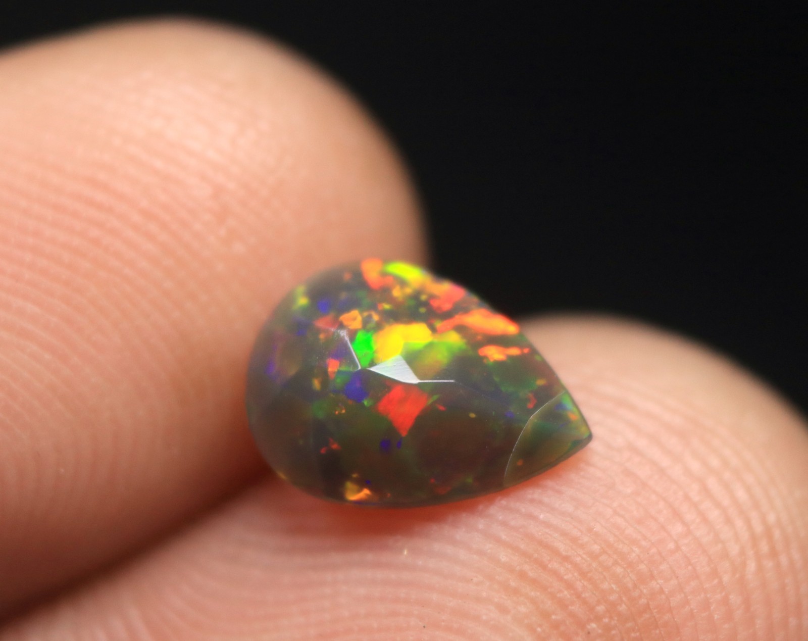 Good Quality Faceted Cut Ethiopian Welo Fire Opal Pear Cut Gemstone For Jewelry