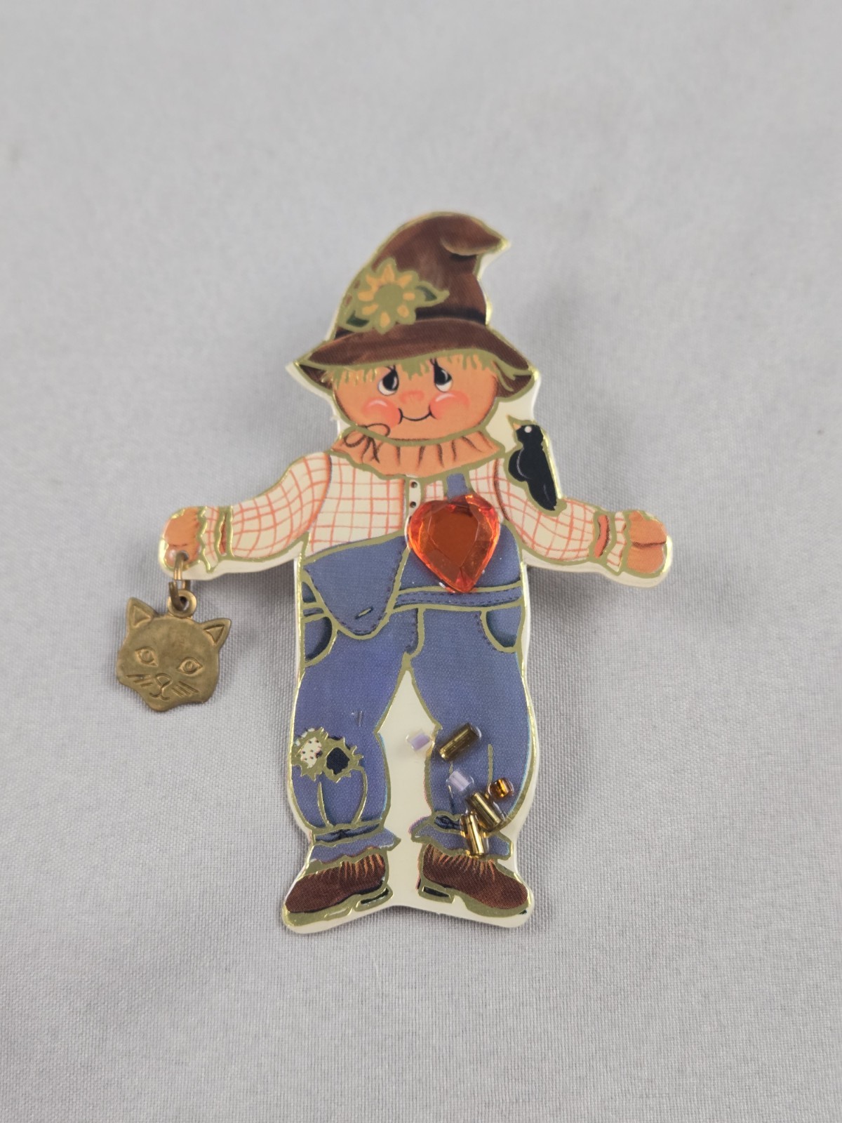 Vintage Collectible Scarecrow Brooch, Bagatelle 1993