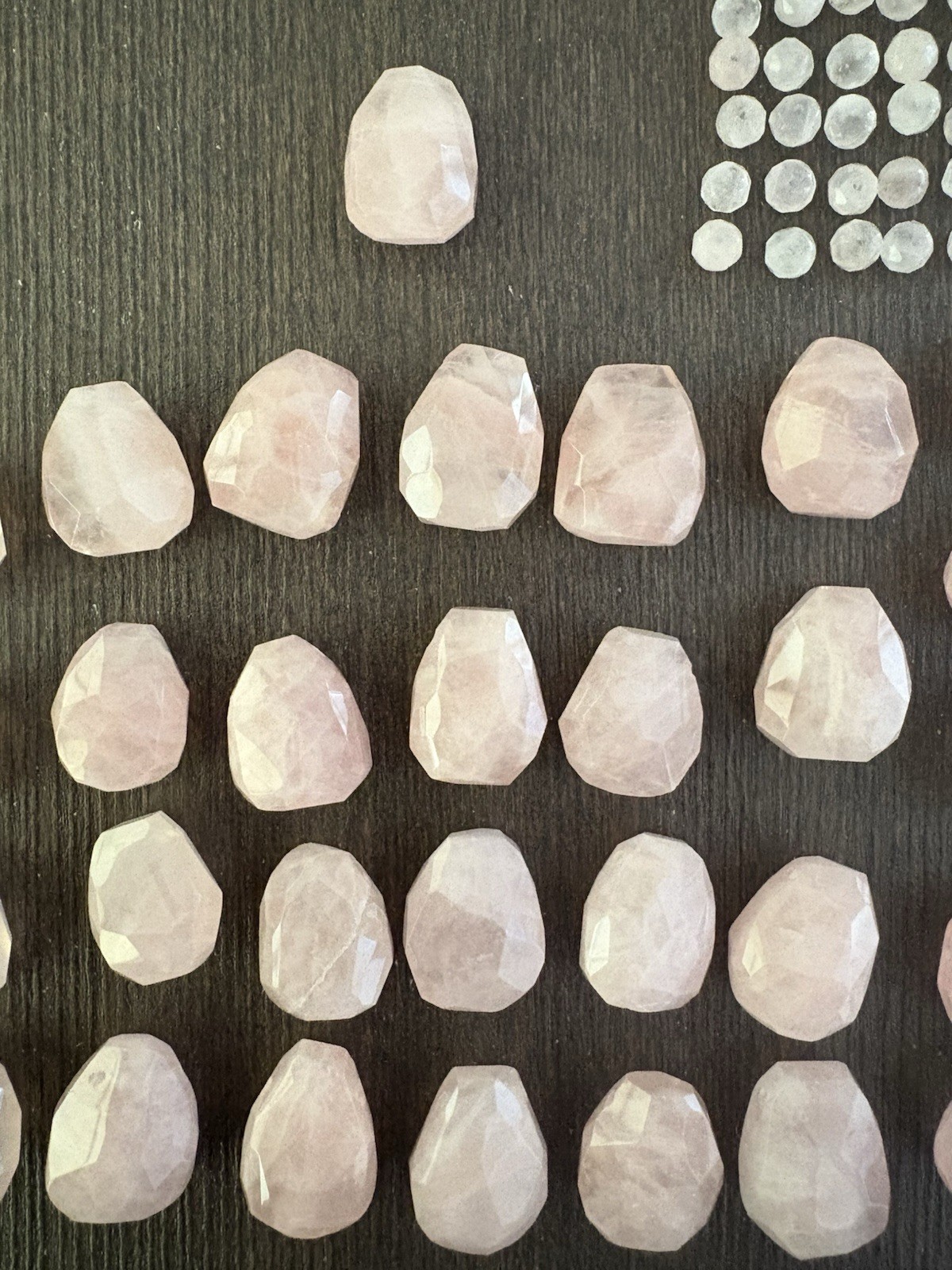 LOT of Mixed Rose Quartz Drops Stones Beads Roundelle Faceted READ INFO