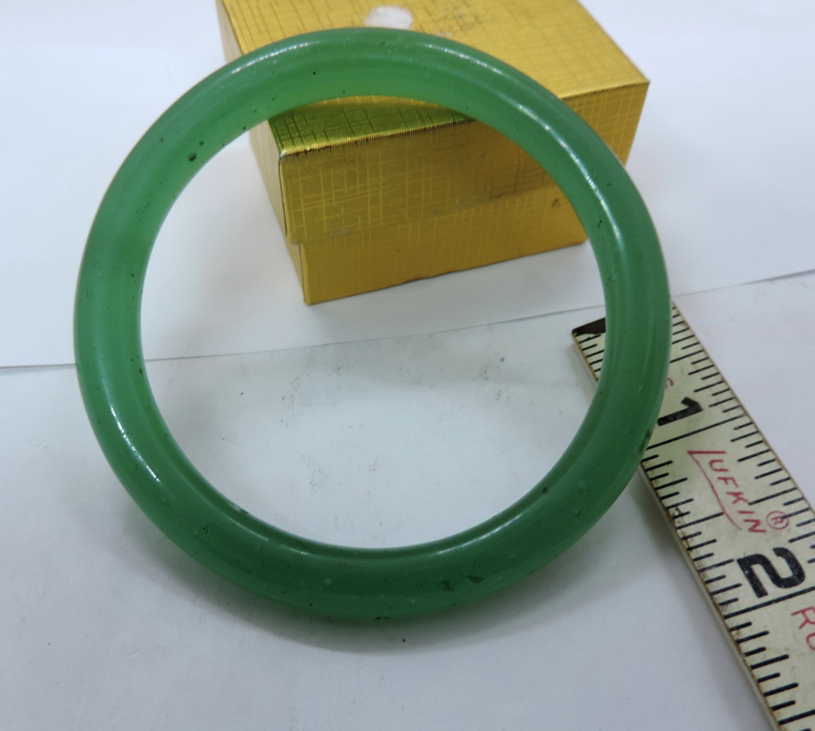 Green Translucent Apple Jadeite Bangle Bracelet 3.25″ – 80mm