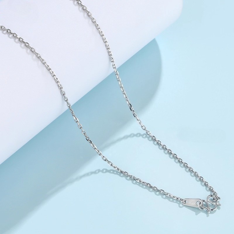 Pure Platinum 950 Chain Women Lucky 1mm-1.5mm O Link Necklace 17-24inch