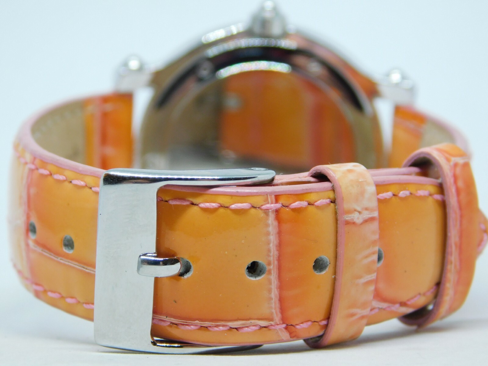 Vera Pelle Genuine Leather Silver Tone Quartz Analog Ladies Watch