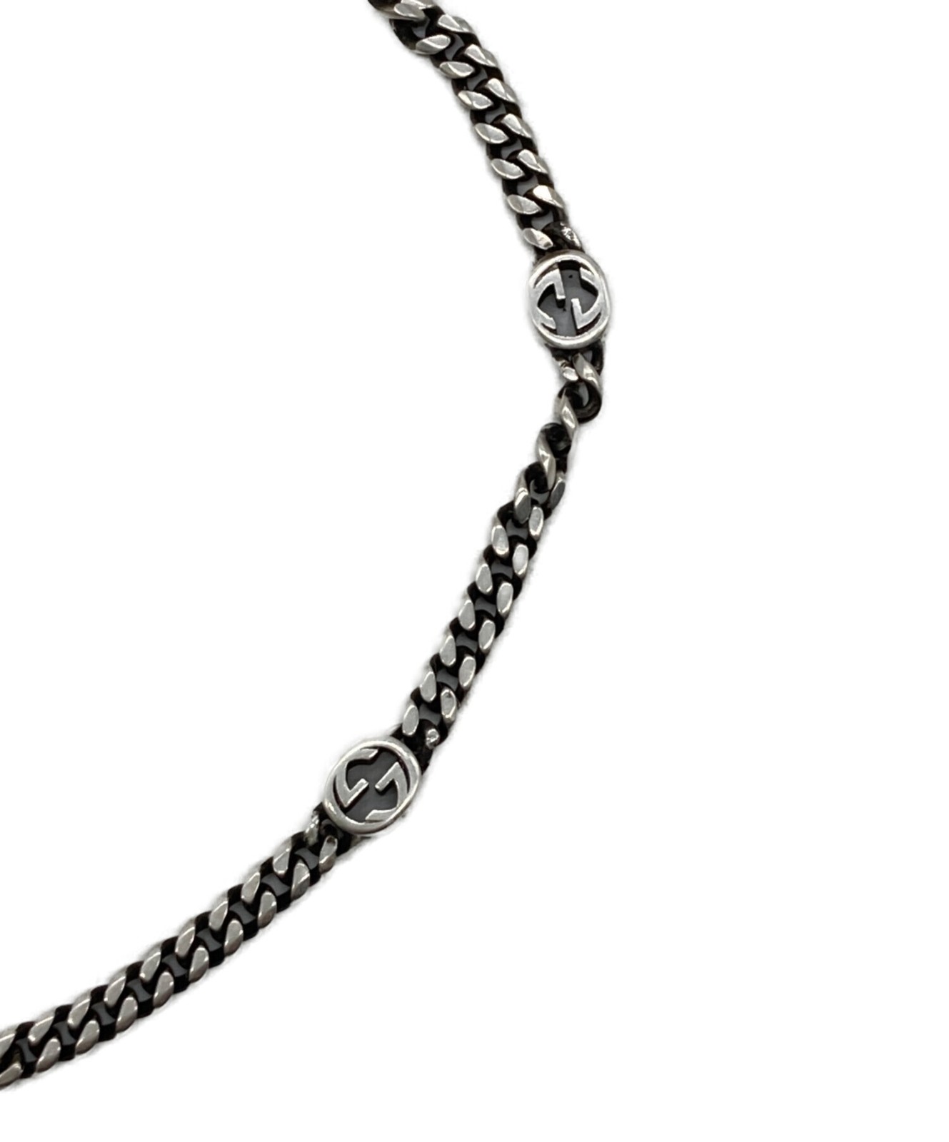 Gucci Interlocking G Sterling Silver 925 Curb Link Bracelet for Men 6.3 in