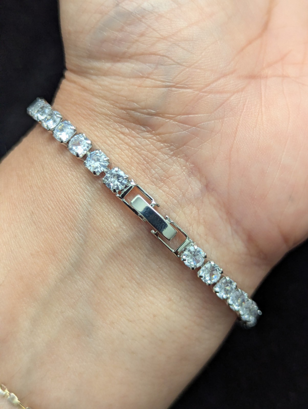 Tennis Bracelet Sterling Silver Cubic Zirconia Stunning Classic Luxury Modern