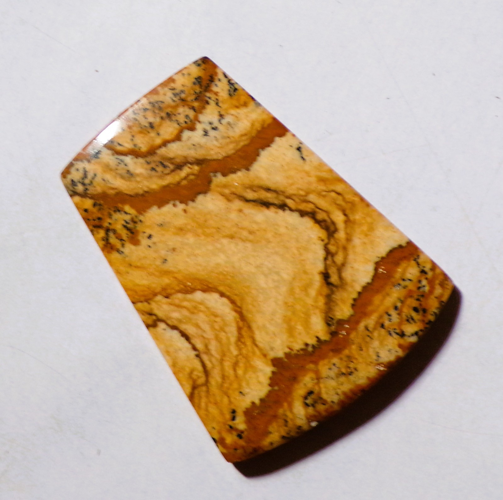 53.05 Cts Natural Picture Jasper Cabochon Loose Gemstone 41X31.5X4MM