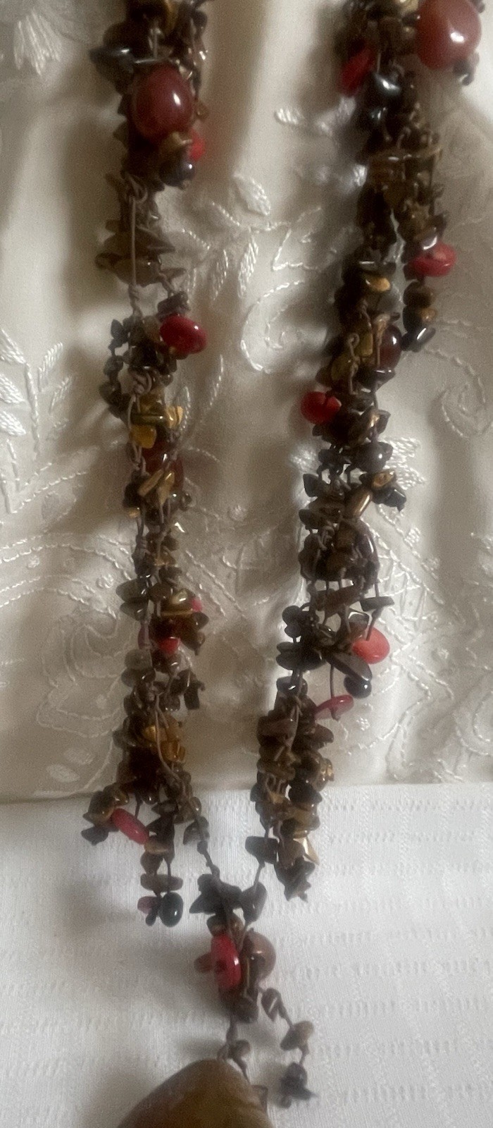 Gorgeous Long Boho Multi Strand Multicolor Gemstone Beaded Layered Necklace