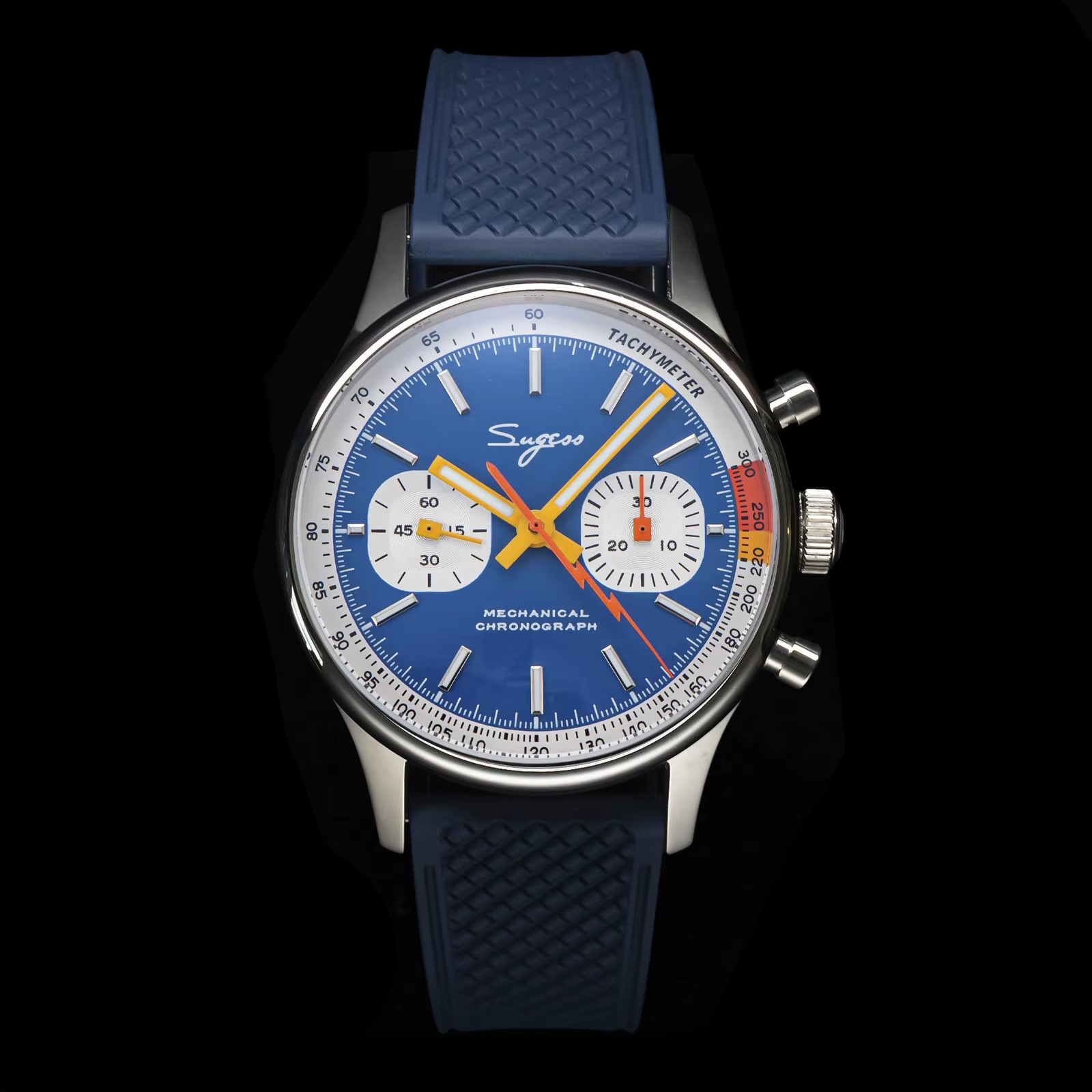 Sugess Seagull 1963 40mm STI1908 Mechanical Chronograph Blue Dial Men’s Watch