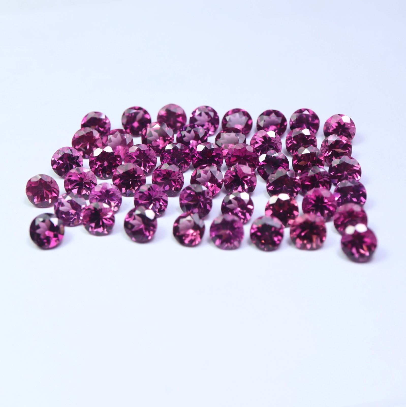 5 MM Real Purplish Pink Rhodolite Garnet Faceted Round Gemstone Wholesale Lot