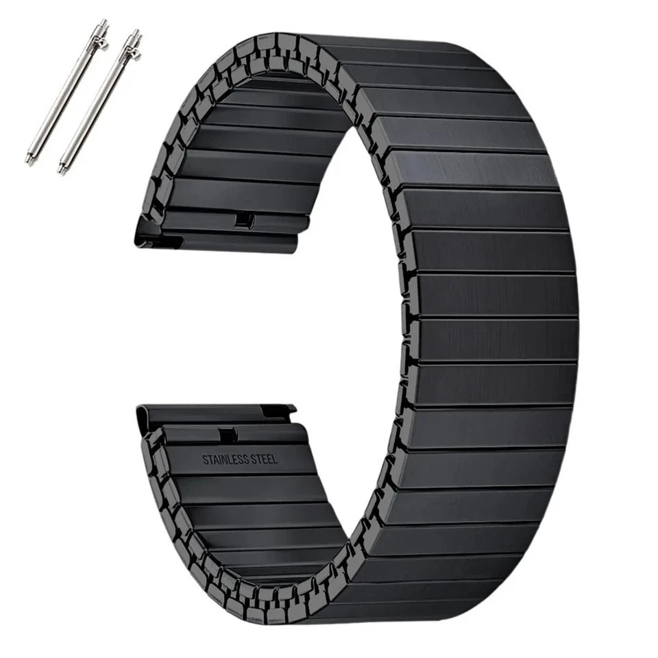 22mm Elastic Stainless Steel Watch Band Metal Stretch Expansion Springs Bracelet