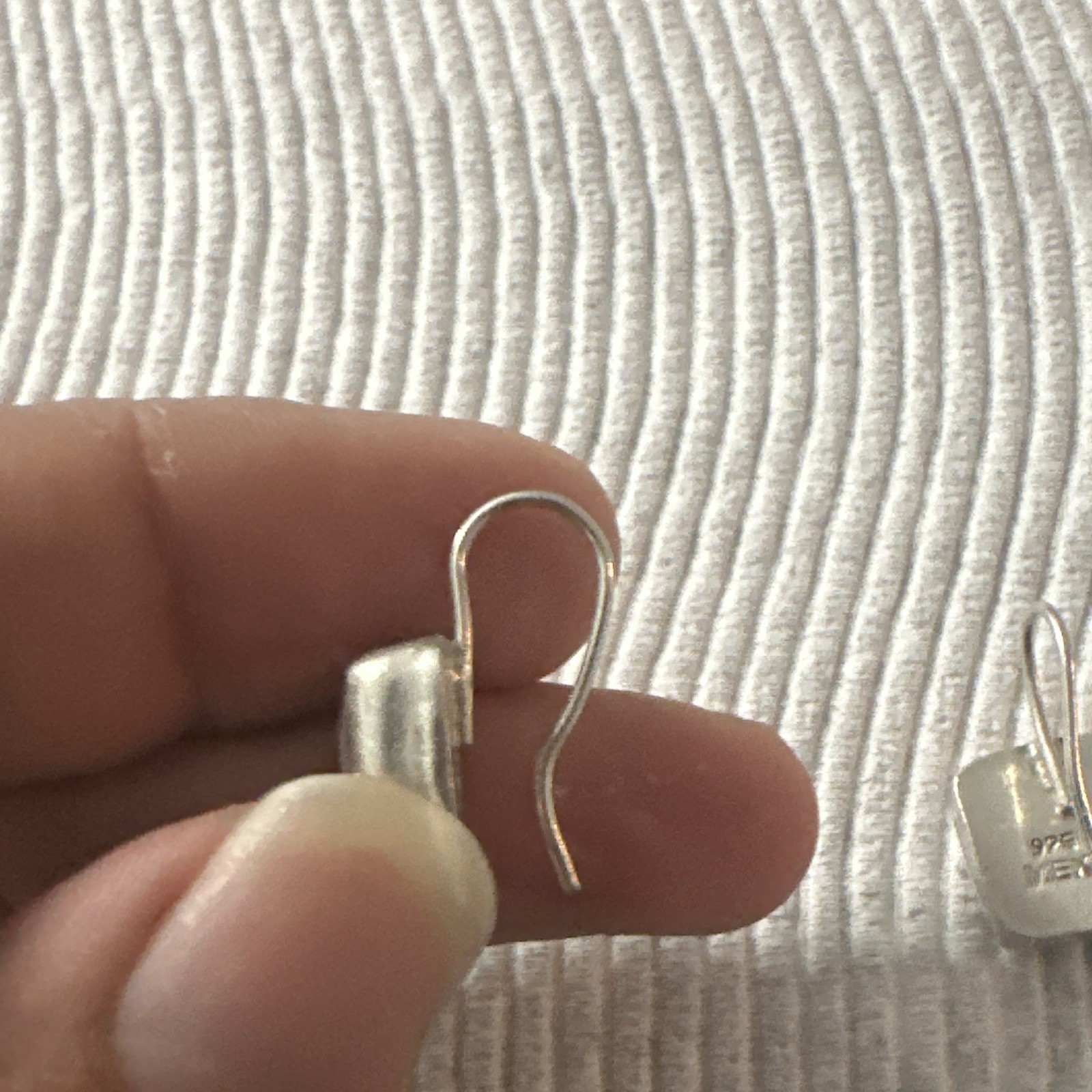old 925 Sterling Silver Square Dangle/Drop Hook Earrings, Mexico