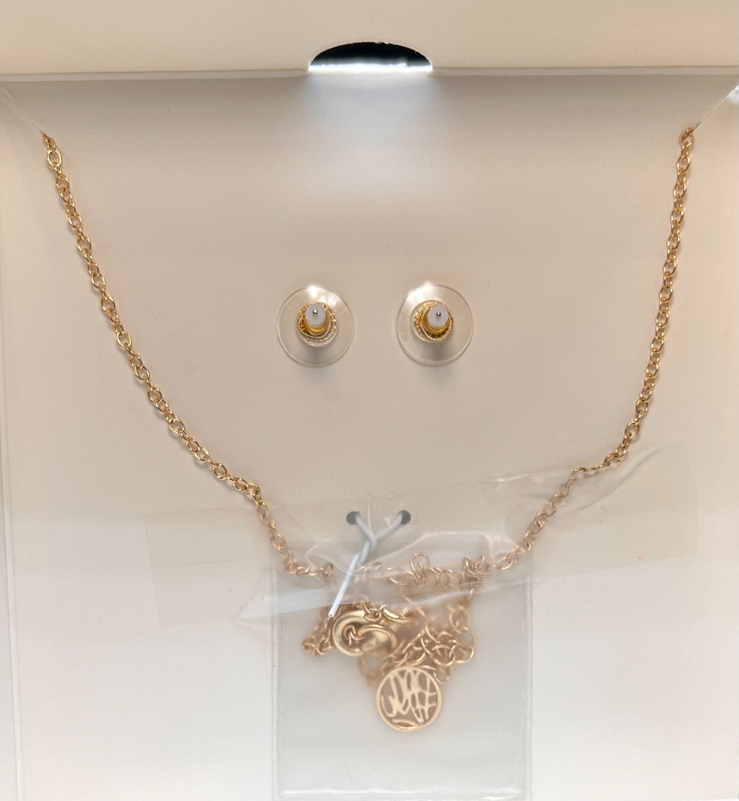 Lilly Pulitzer Gold Tone Rhinestone Sparkling Palm Tree Necklace Earring Set NWT