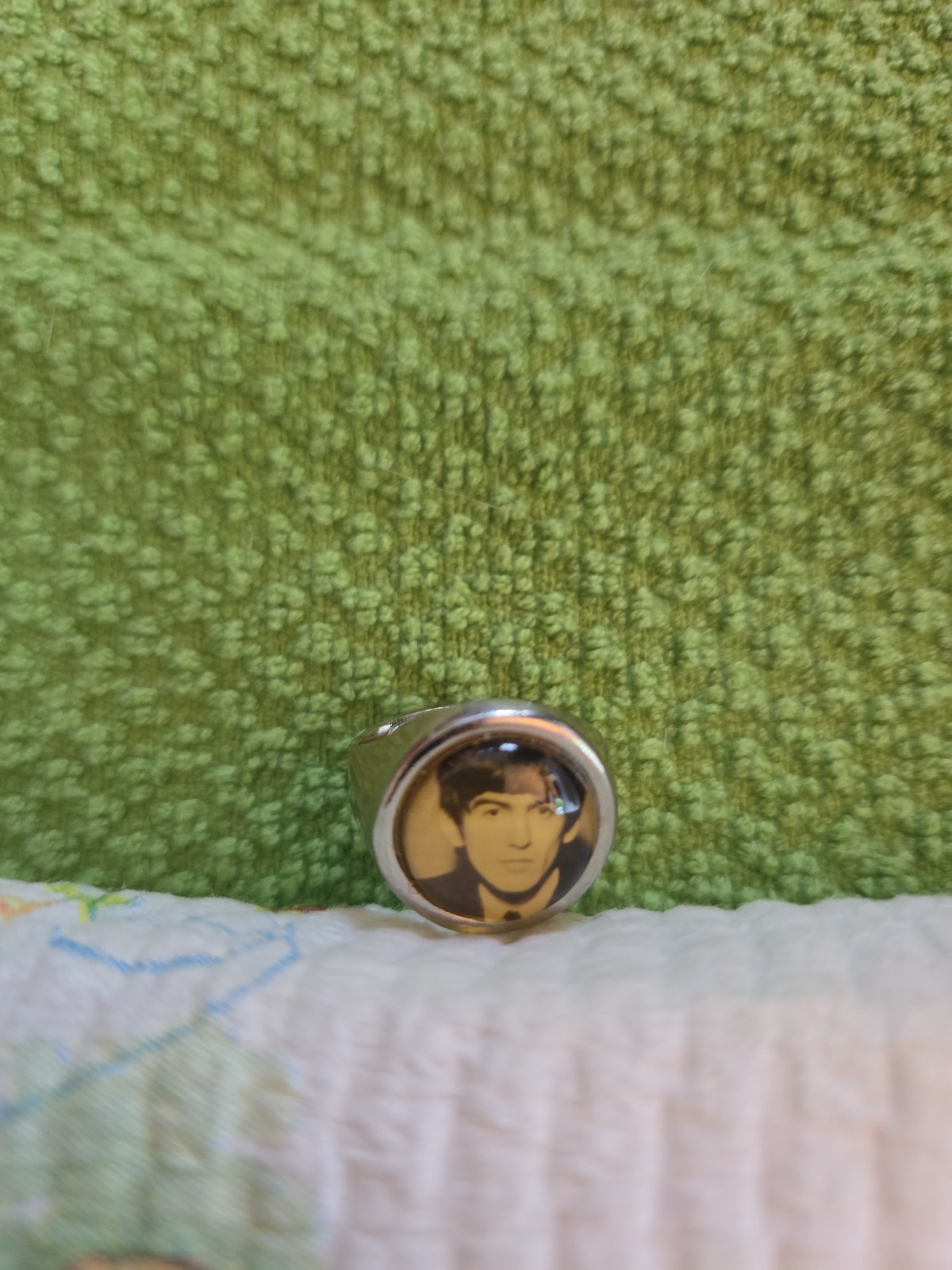 Beatle George Harrison On The Front Of Ring In The 1960s, Size 6