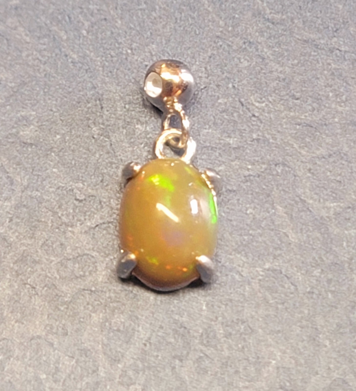 Ethiopian Dark Fire Opal Charm/Pendant 8×6 925 Sterling Silver (SEE DETAILS)