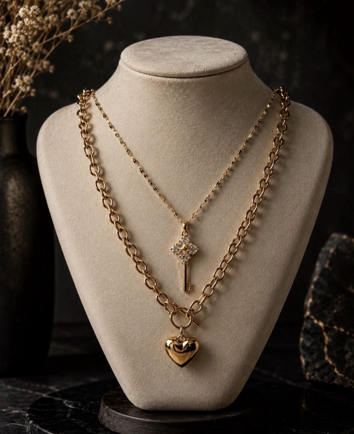 Dainty Layering Initial Necklaces for Women 14k Gold Plated Paperclip Chain NEC