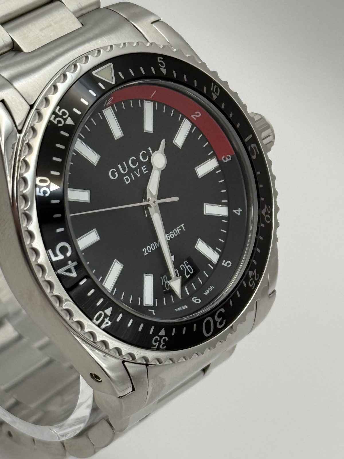 ​GUCCI Dive YA136212 Black Stainless Steel Men’s Watch 45MM – Brand New