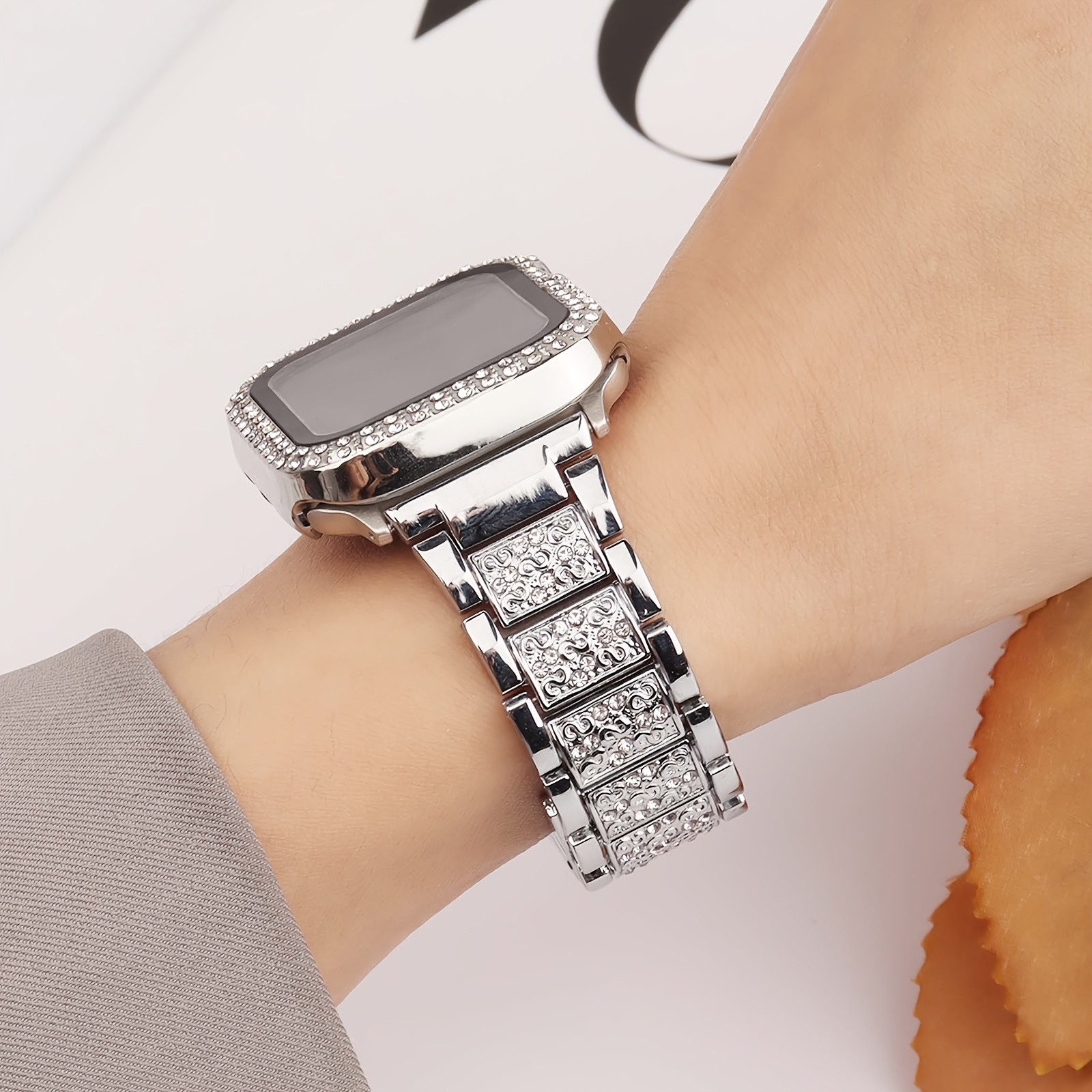 For Apple Watch Series SE/11/10/9/8/7/6/5/4 Bling Case+Band 40mm/42mm/46mm/44mm