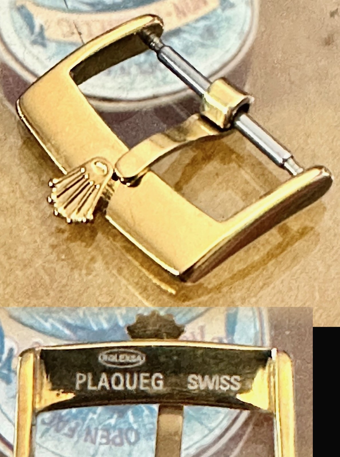 ROLEX 16mm Yellow Logo Buckle Laser ROLEXSA PLAQUEG SWISS Current