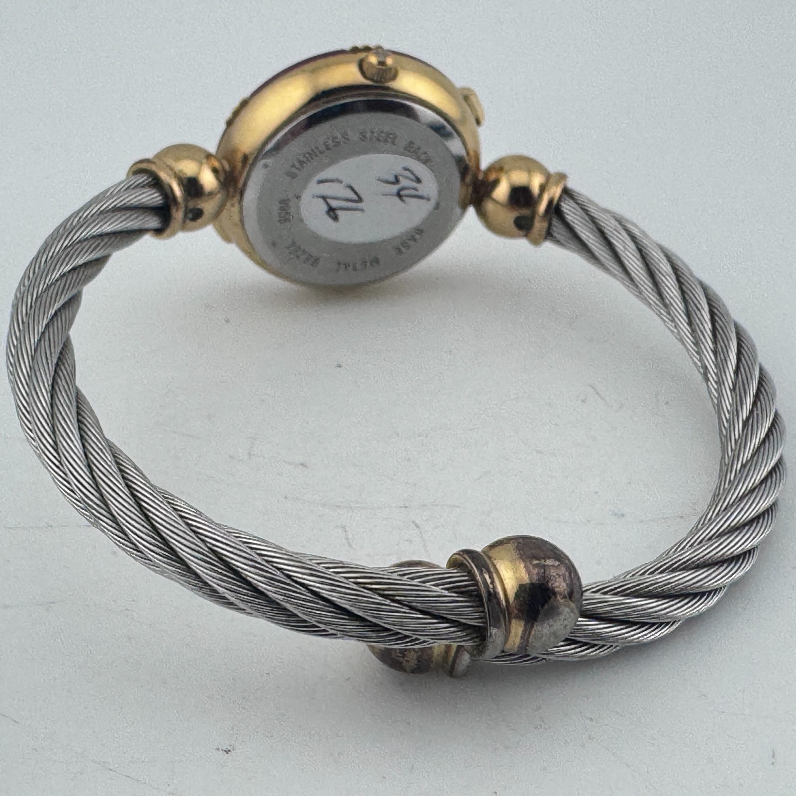 VTG Helbros Quartz Watch Women Removable Bezel Wire Cuff Bracelet New Battery