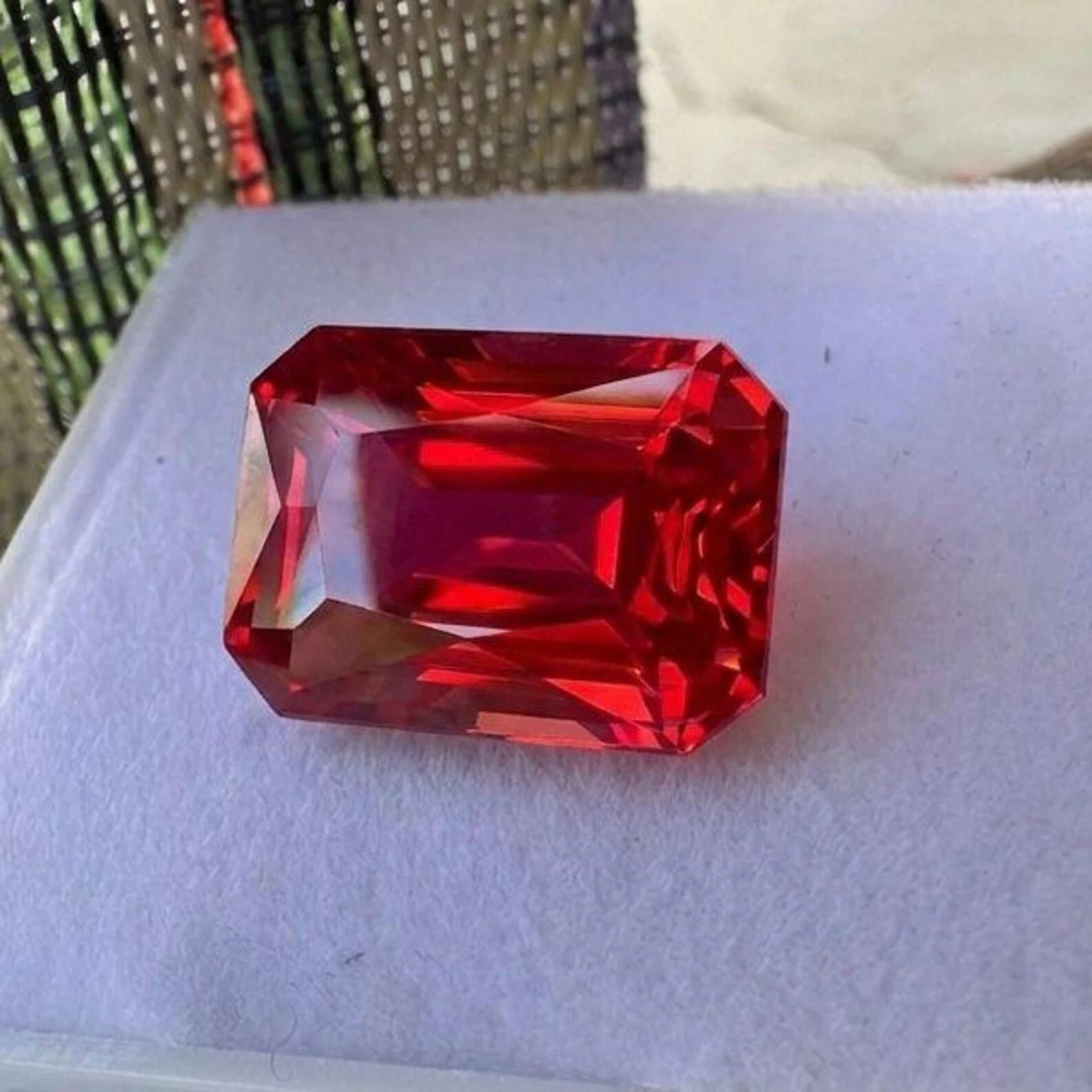 3.95 Ct GIE Certified Flawless Natural Red Ruby Emerald Cut bmd Gemstone M01 A+