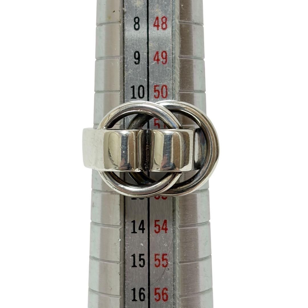 HERMÈS Deux Anneaux Ring SV925 Silver #52 (Size 12) Auth Used