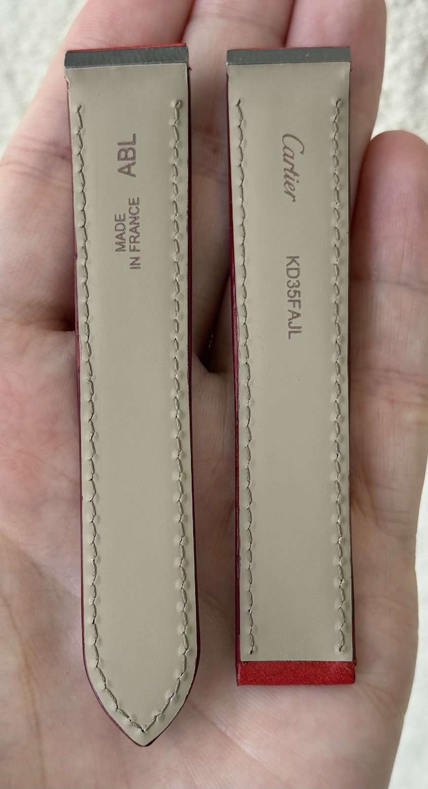 Cartier 18mm x 16mm Red Calfskin Leather Watch Strap KD35FAJL New Authentic OEM