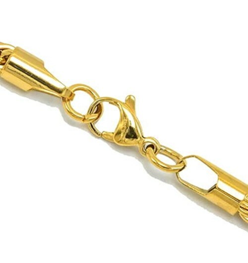 Stainless Steel Necklace 3mmWidth 24Inch Rhombus Shape Pattern HIP HOP Chain