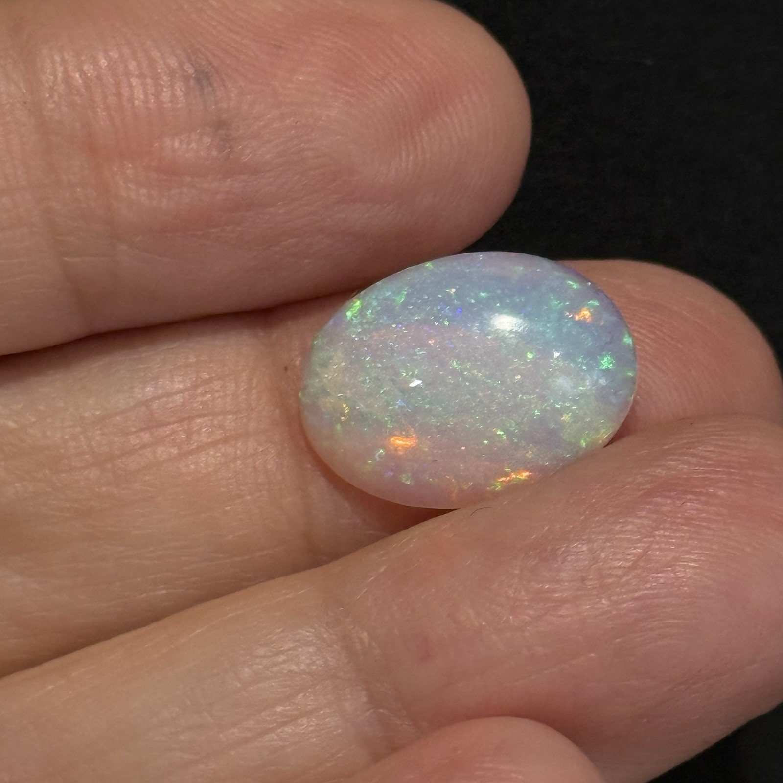 4.25ct 16×11.7x5mm Stardust Galaxy Pin Fire Ethiopian Welo Opal Oval Cabochon