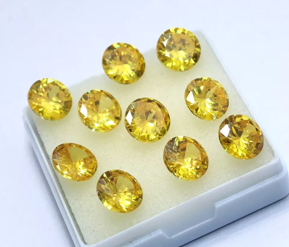Natural 5 mm Yellow Zircon Round Cut 35 Pcs Certified Loose Gemstone Lot + Gift