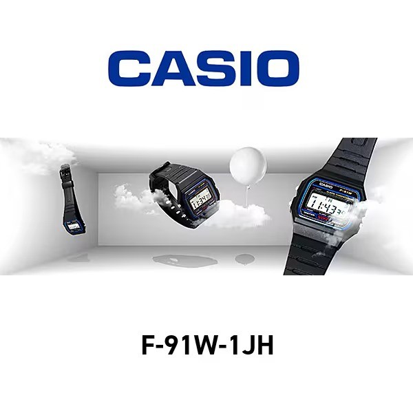 CASIO F-91W-1JH Digital Classic Watch Illuminator Quartz Rubber Band Casual