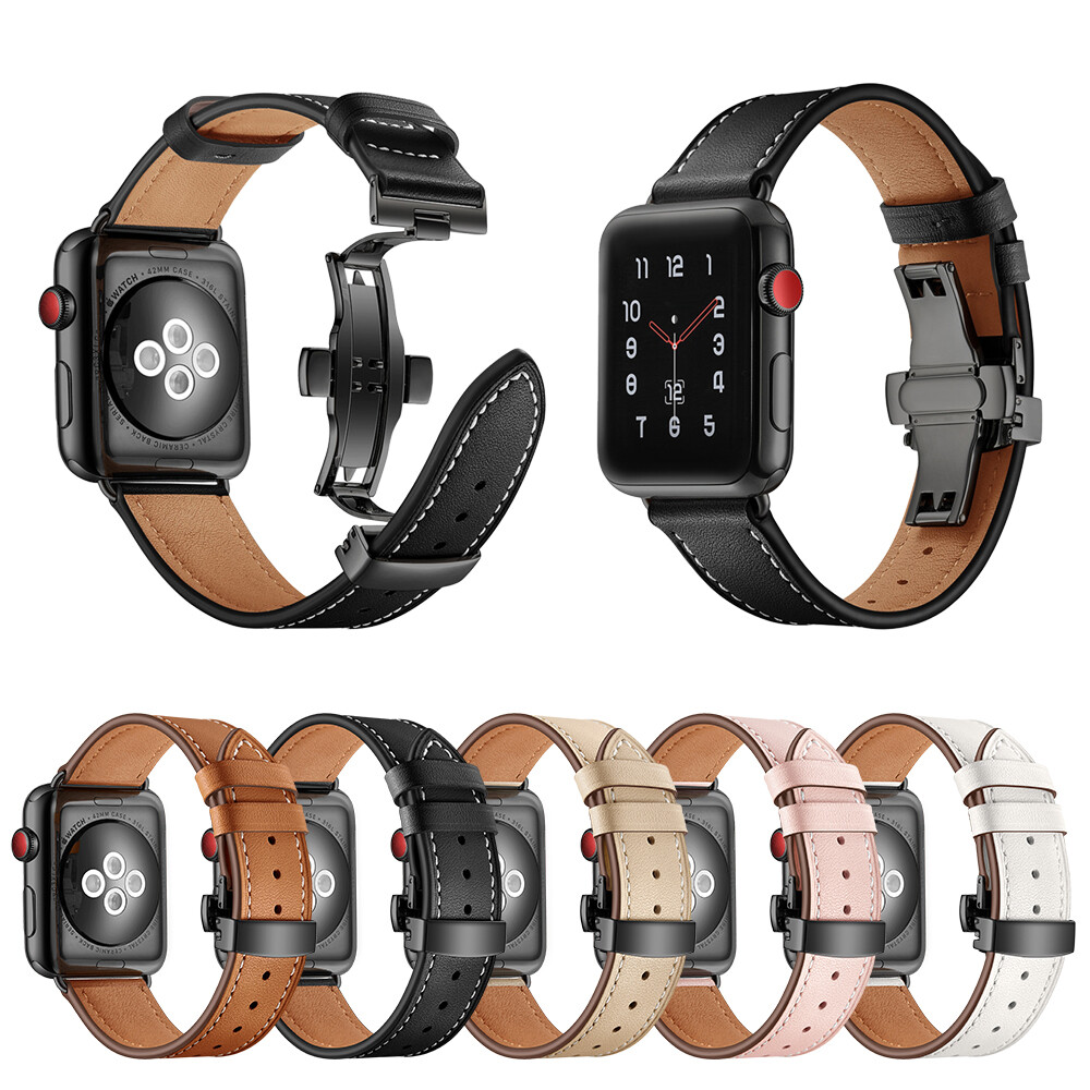 Genuine Leather Band Strap for Apple Watch 10 9 8 7 6 5 4 SE 41/42/44/45/46/49mm