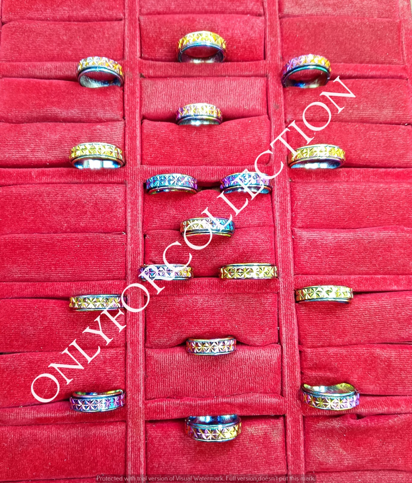 Anti- Anxiety Rainbow Spinner Stainless Steel Band Fashion Wholesale Rings Lot