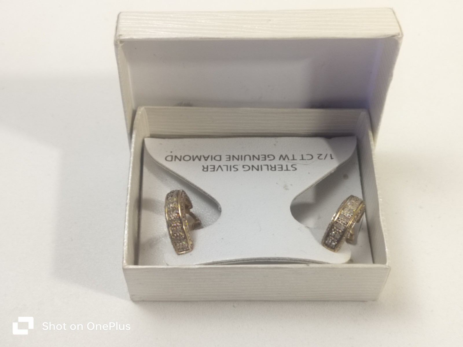 Victoria Townsend Macy’s 1/2 CT TW Genuine Diamond Earrings Sterling Silver / GP