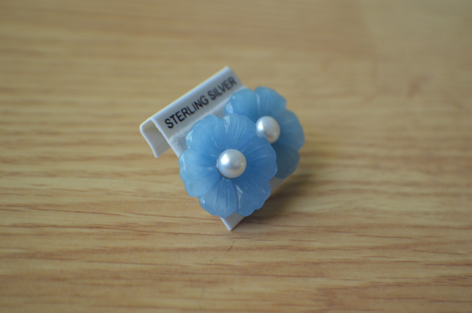 25.0ct Premium Blue Jade / Freshwater Pearl Earrings Fine Sterling Silver