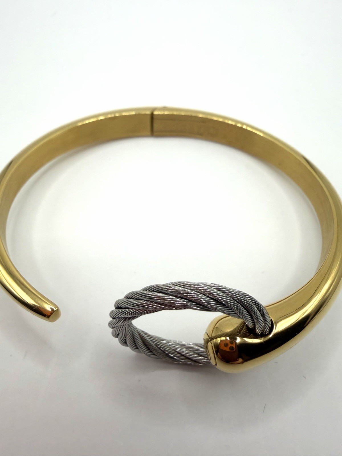 Charriol Infinity Zen Bangle Gold Silver Toned Bracelet Size Medium M