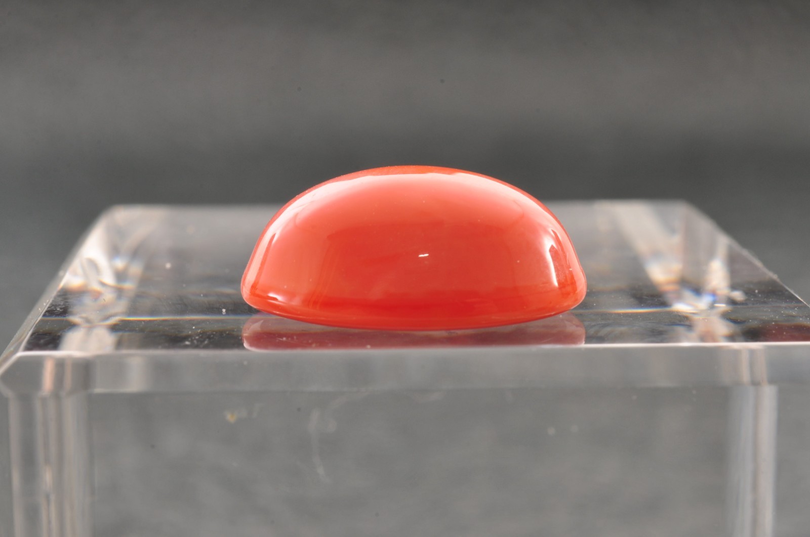 With Certification Single color MOMO coral oval Cabochon ( 15mm(0.59in) 8.85ct).