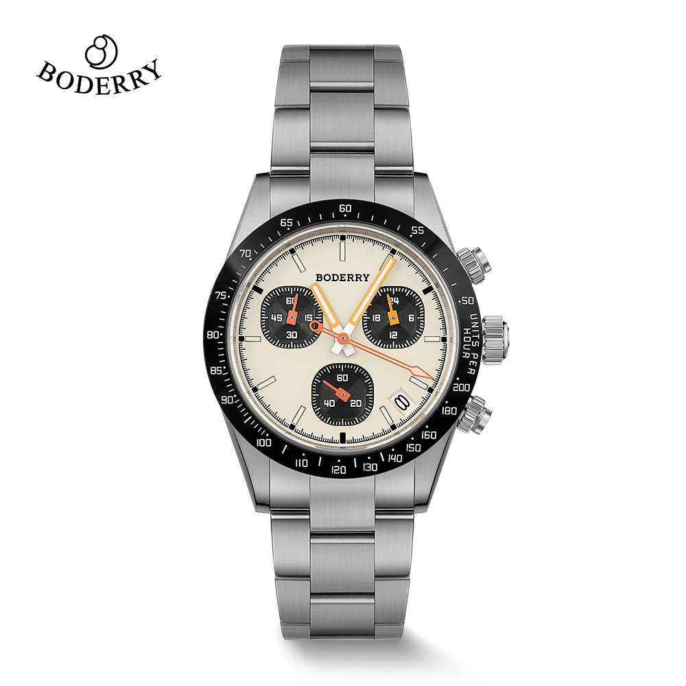 Boderry GOLDACE Titanium Chronograph Watch Mecha-Quartz 100M Waterproof 40mm