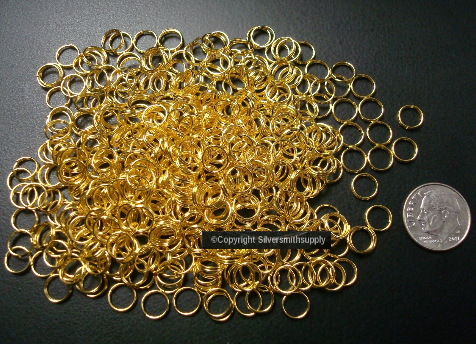 7mm Gold plated split rings jump rings 500pc jewelry clasp attach charms FPC003C